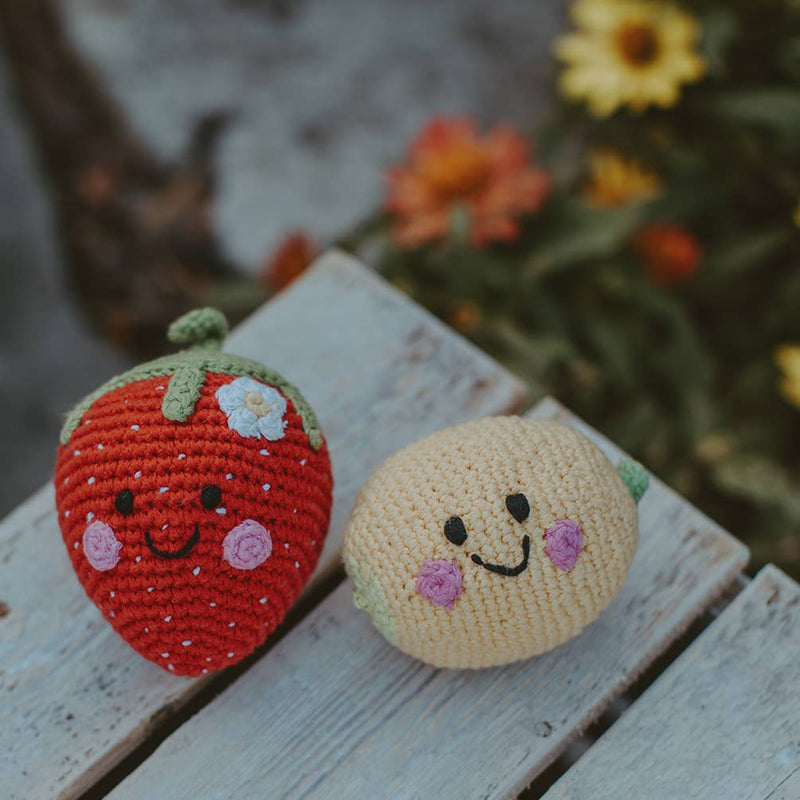 Handmade Happy Lemon Baby Rattle