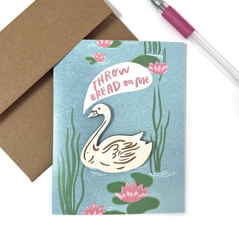 Throw Bread on Me - Swan Magnet w/Card