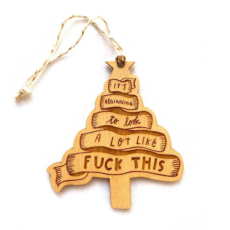 Pic of the F*CK THIS Laser Engraved Ornament""