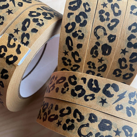 Eco Paper Tape, Kraft Leopard Print