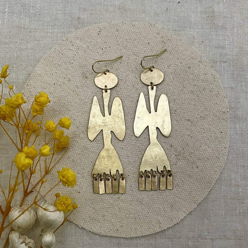 Brass Earrings, Maranta