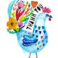 Blue Rooster Thank You Greeting Card