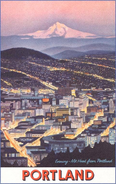 Mt. Hood over Portland Magnet