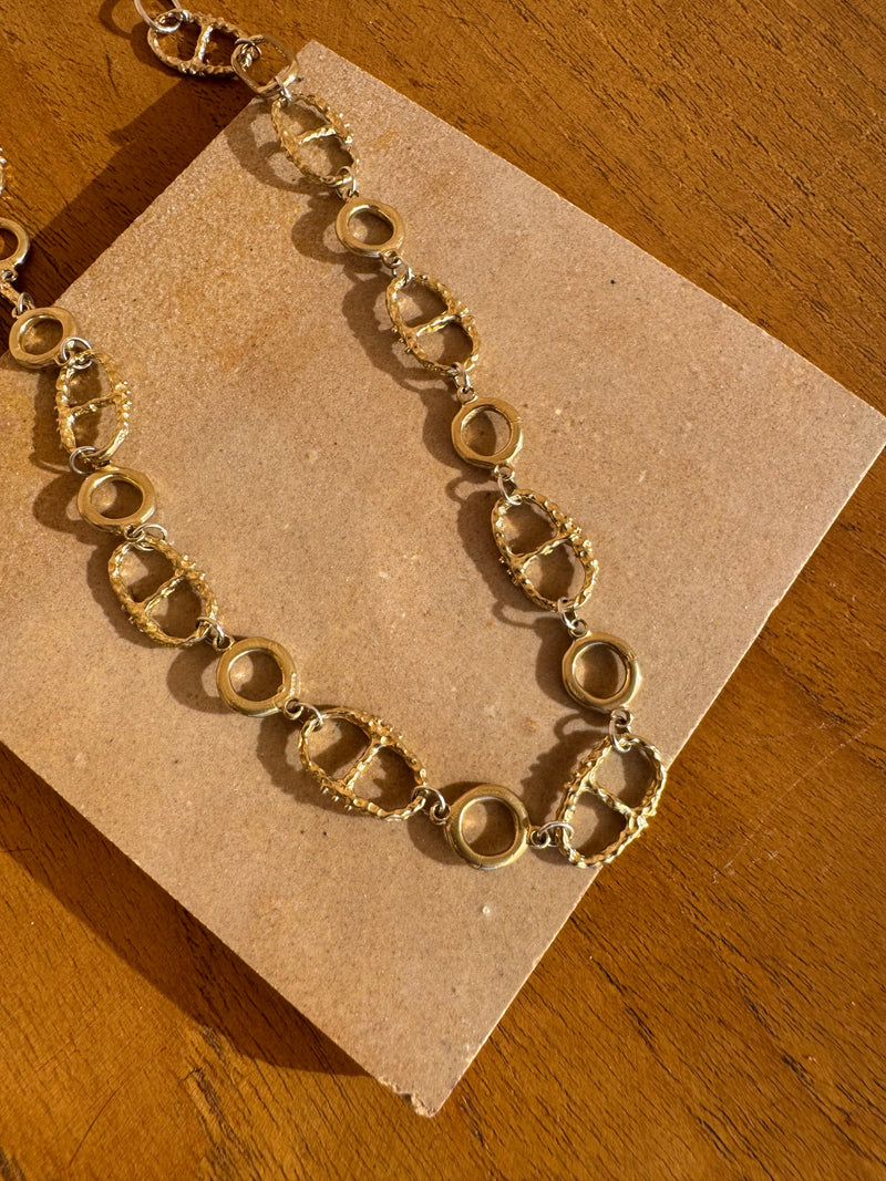MULTI LINK BRONZE AND STERLING SILVER CHAIN