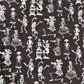 Dancing skeletons paper, silver on black