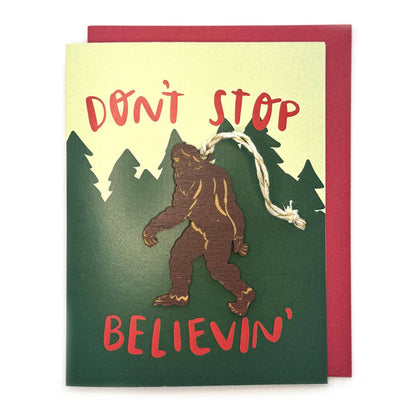 Pic of the Don't Stop Believin' - Sasquatch Ornament w/Card""