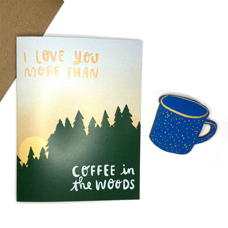 Love You More than Coffee - Camping Mug Magnet w/Card