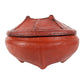 Round red offering basket with lid