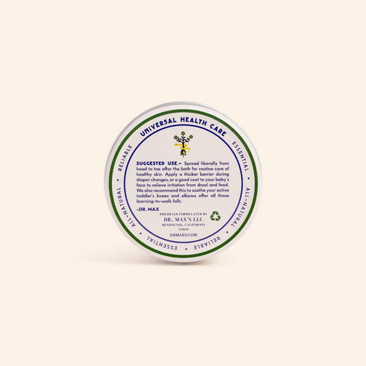 Round container of Universal Health Care cream with label on a white background