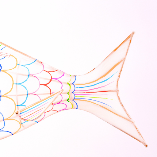 Colorful fish tail illustration on a white background