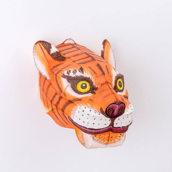 Tiger head mask on a white background
