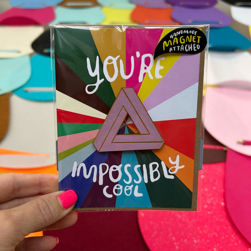 Impossibly Cool - Penrose Triangle Magnet w/Card