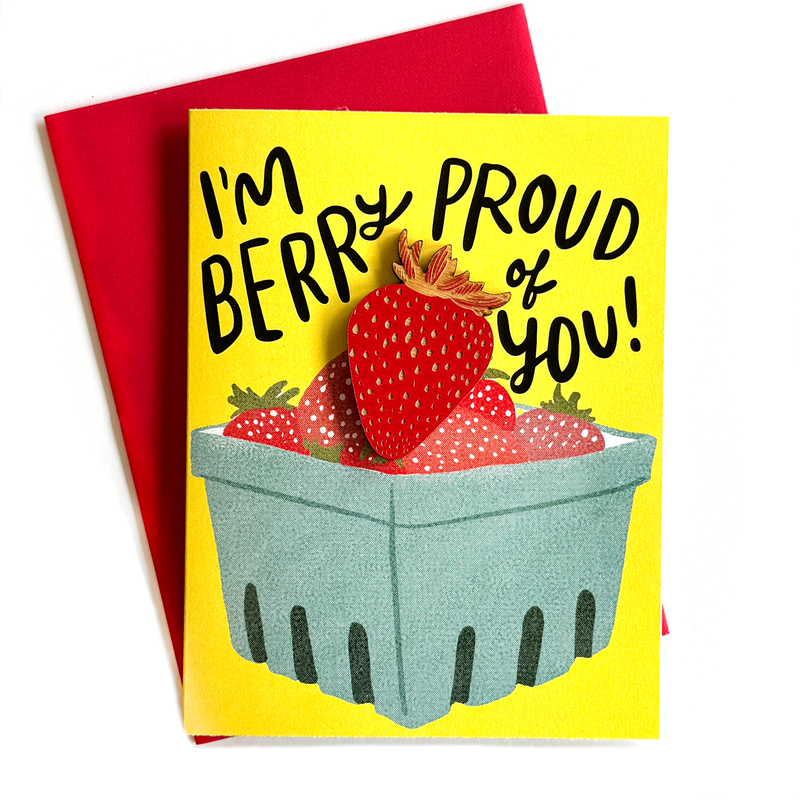 Pic of the &quo;Berry Proud - Strawberry Magnet w/Card&quo;