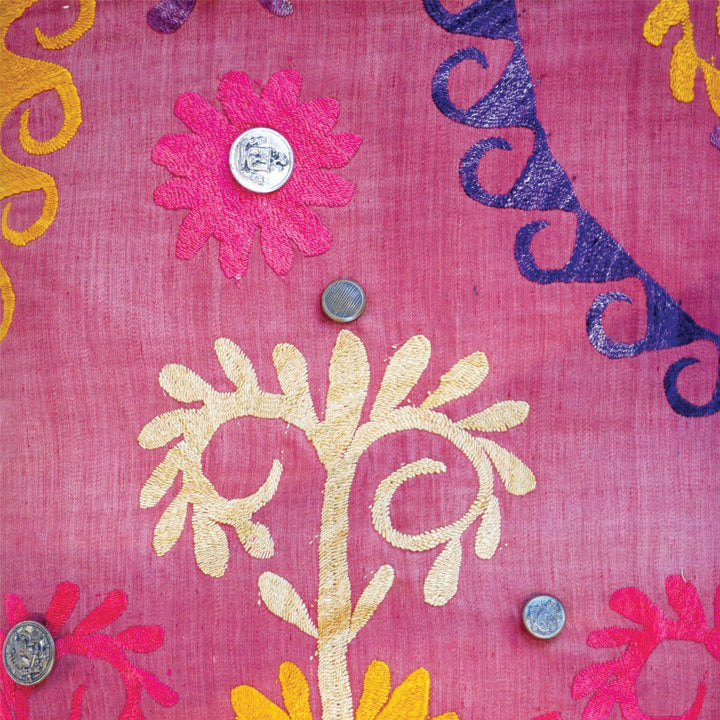 Suzani, Vintage Uzbeck with Buttons