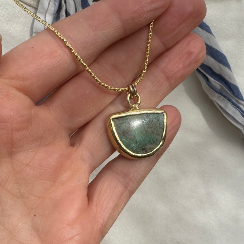 CHRYSOCOLLA NECKLACE / BRONZE & GOLD-FILL #2
