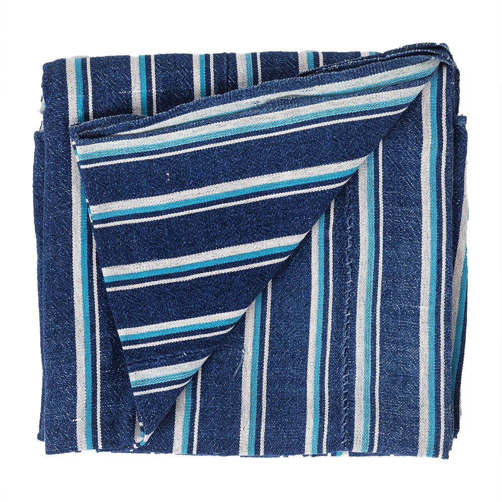 Indigo and light blue striped cloth