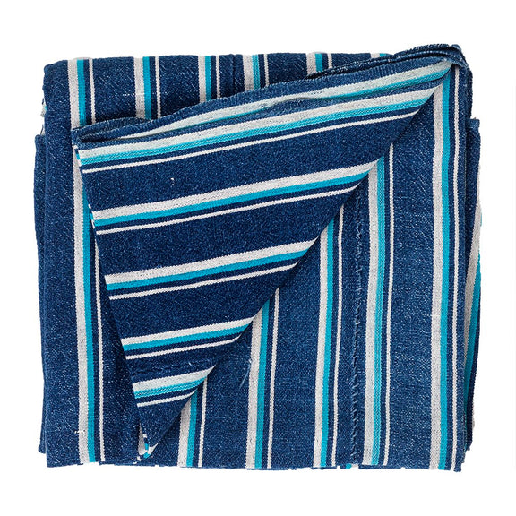 Indigo and light blue striped cloth