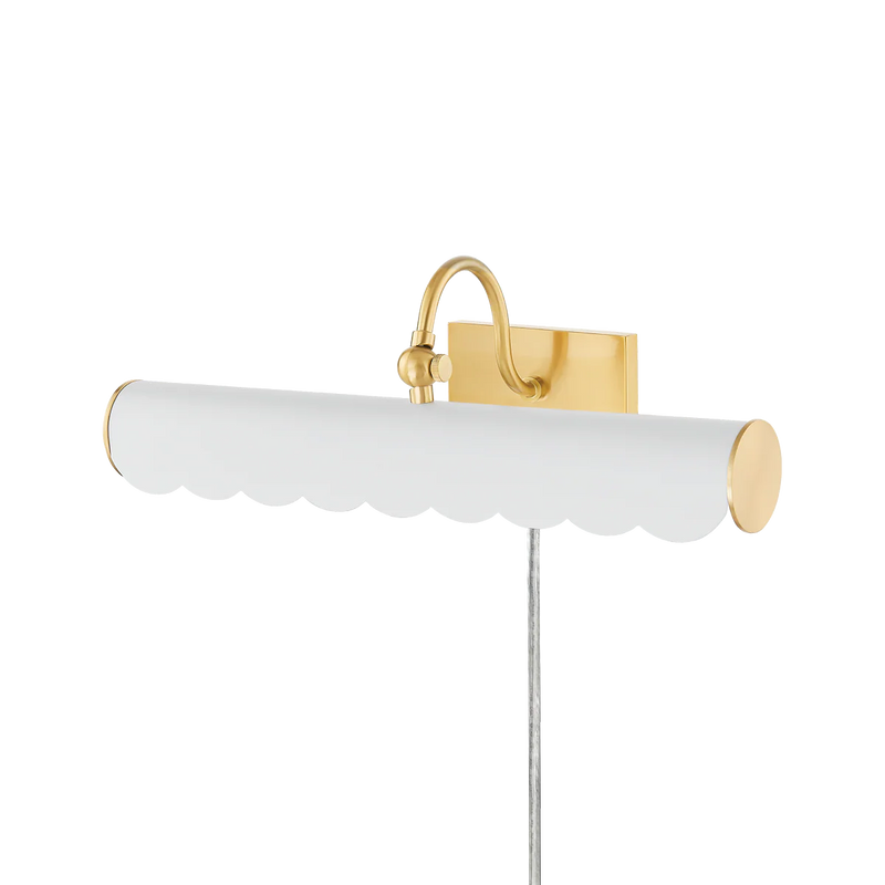 PICTURE LIGHT WHITE SCALLOP 16.75"W