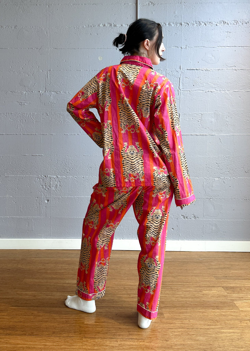 Tiger Pajama Set, Orange & Pink