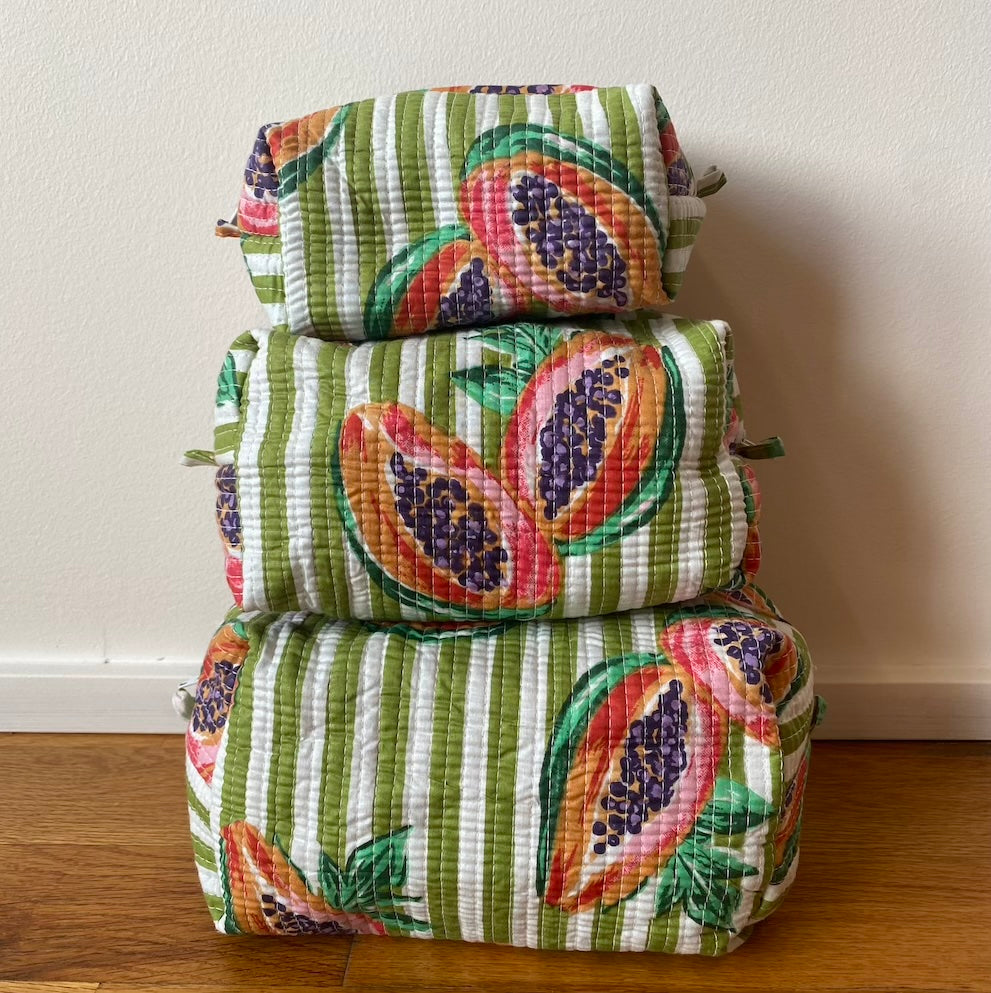 Quilted Pouches, Papaya