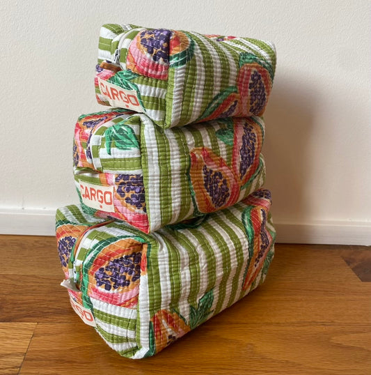 Quilted Pouches, Papaya