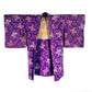 Purple Arabesque and Paulownia print Haori Jacket