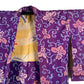 Purple Arabesque and Paulownia print Haori Jacket