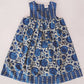 Blue floral dress on a white background