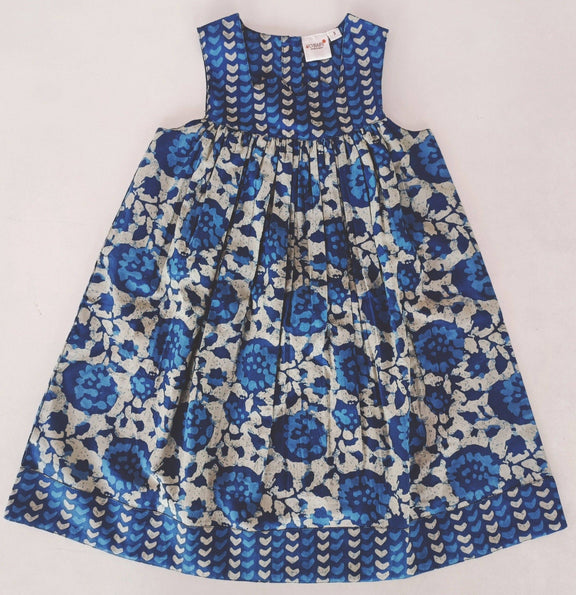 Blue floral dress on a white background