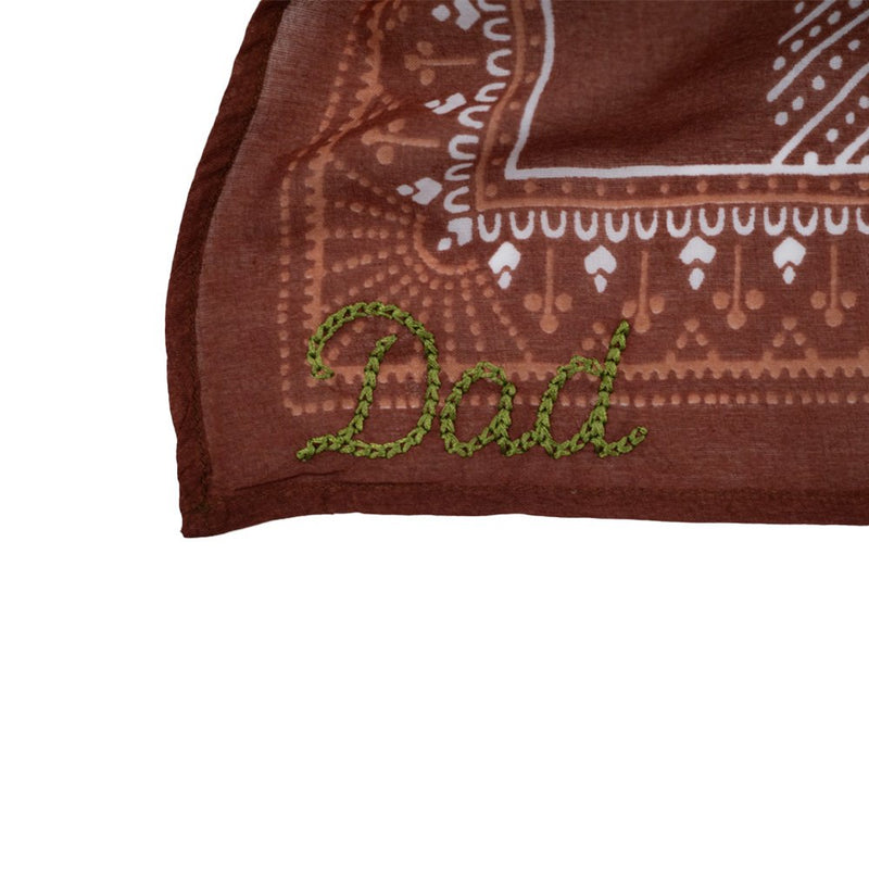 Dad Embroidered Bandana, Cocoa/Green