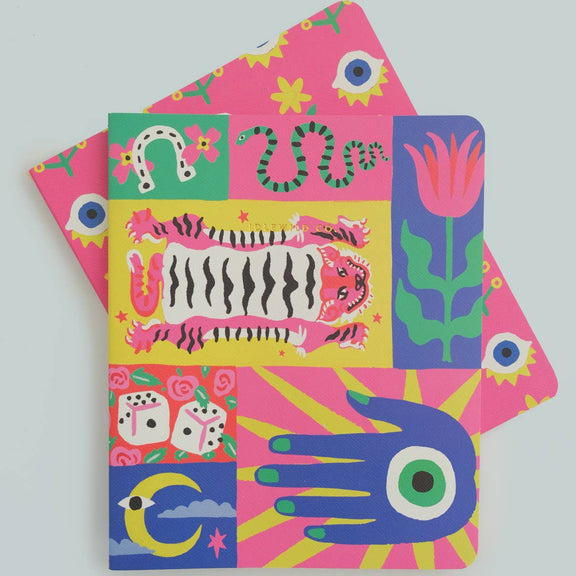 Colorful children's book with animal illustrations on a light gray background