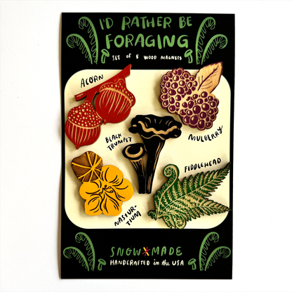 Pic of the &quo;I'd Rather Be Foraging - Set of 5 Magnets&quo;