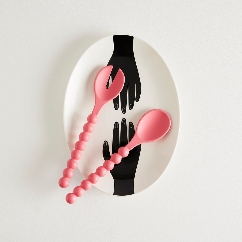 pink serving spoons