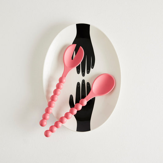 pink serving spoons
