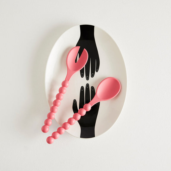 pink serving spoons