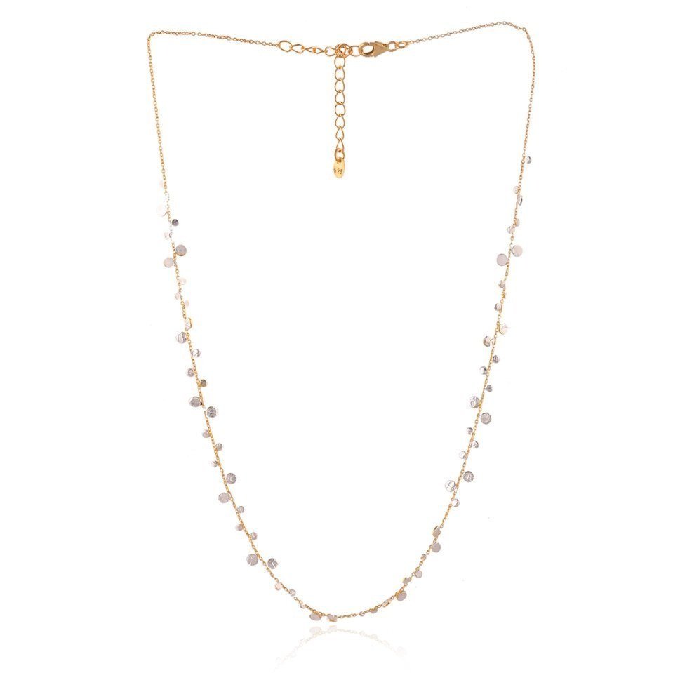 Manjusha Jewels Silver Dot/Gold Chain Necklace