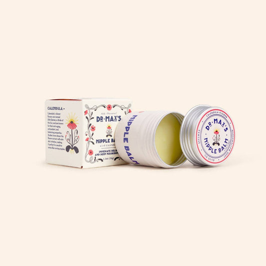 Dr. Max's Nipple Balm with packaging on a white background