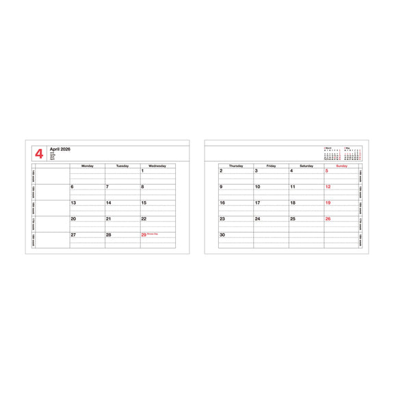 Two calendar pages for April 2020 on a white background