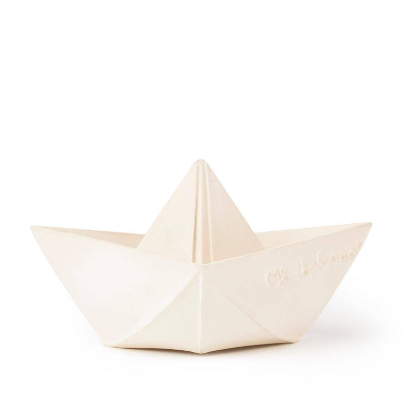 White paper boat on a white background