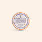 Round container with label on a white background