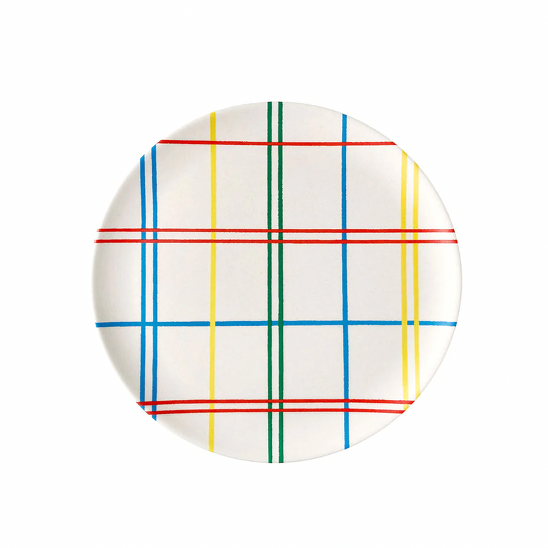 Bamboo Side Plate - Plaid