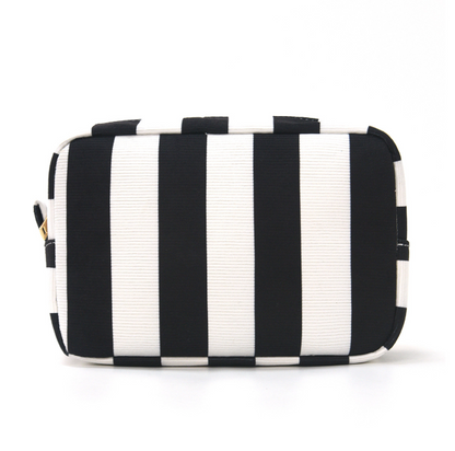 Striped Grosgrain Zipper Pouch