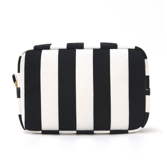 Striped Grosgrain Zipper Pouch