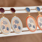 Floral Oval Earrings with Crush Press