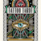 Cover of 'Tattoo Tarot' with decorative design elements on a white background