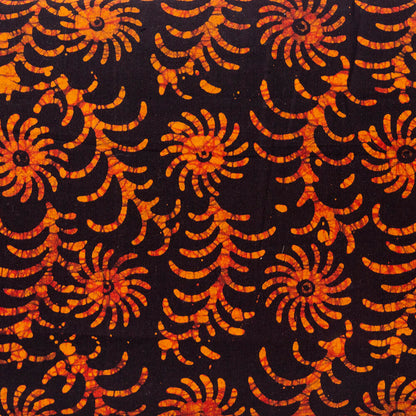 Batik Fabric, Rust/Black Patterns