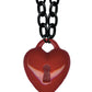 Padlock Heart Retrolite Necklace: Red