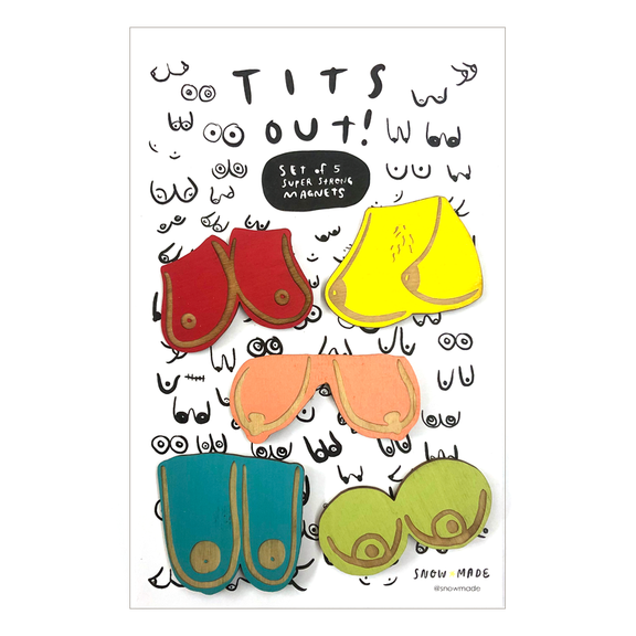 Pic of the Tits Out - Set of 5 Magnets""