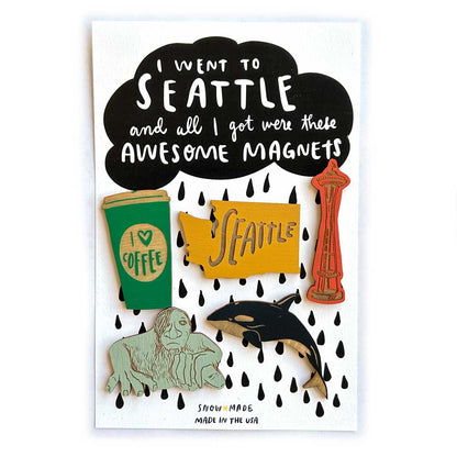 Pic of the Awesome Seattle - Set of 5 Magnets""