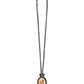 Forever Sweet Victorian Oval Bow Frame Necklace: Long Silver Chain